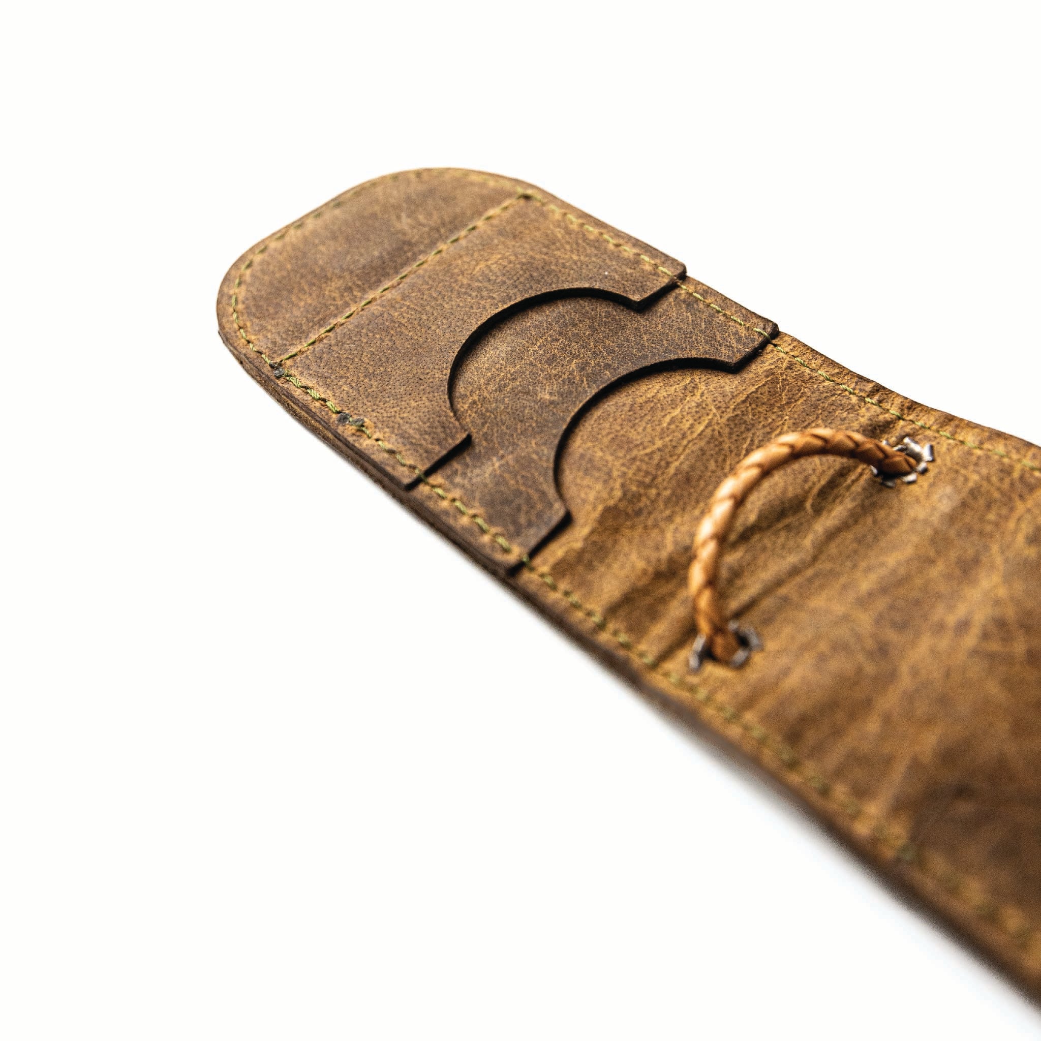 Leather Turkey Call Wallet with Mossy Oak Bottomland in-lay
