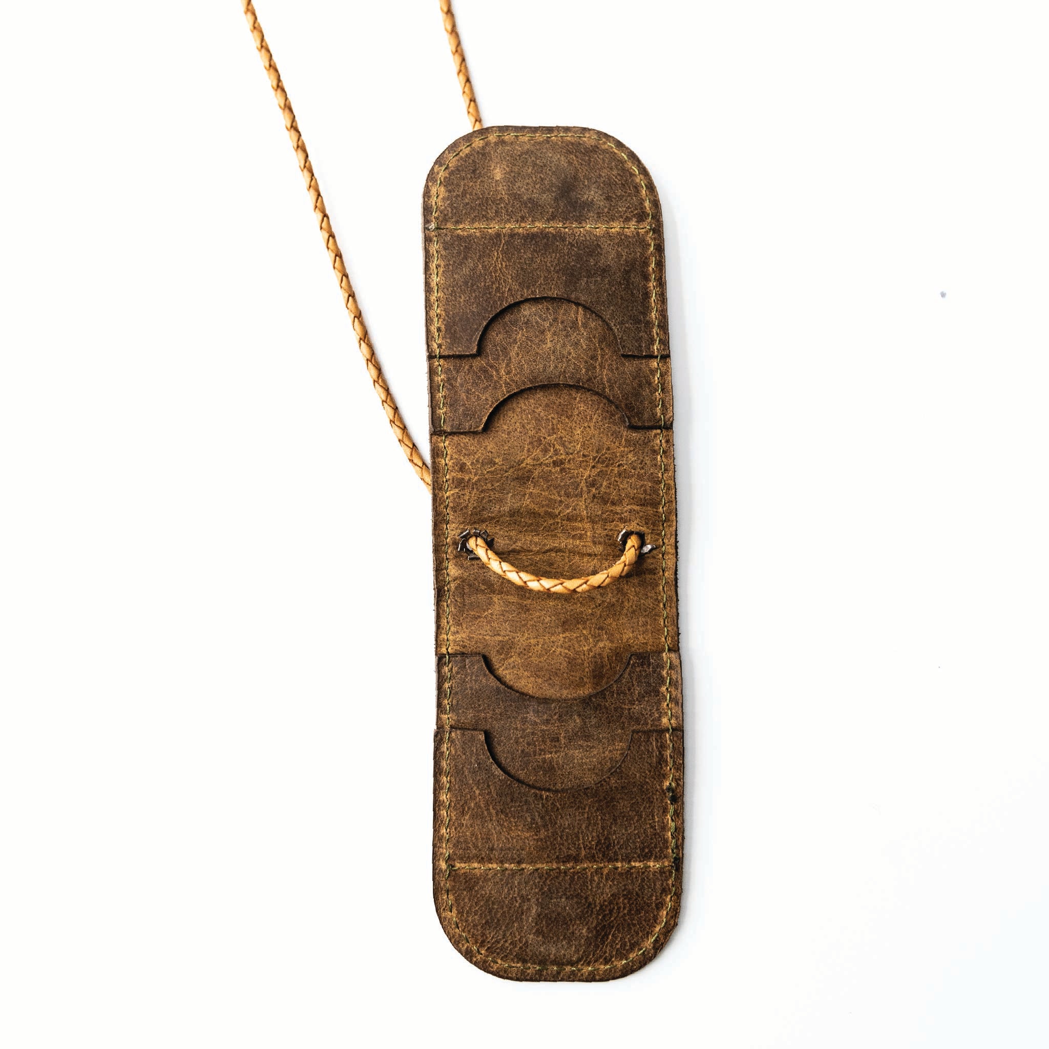 Leather Turkey Call Wallet with Mossy Oak Bottomland in-lay