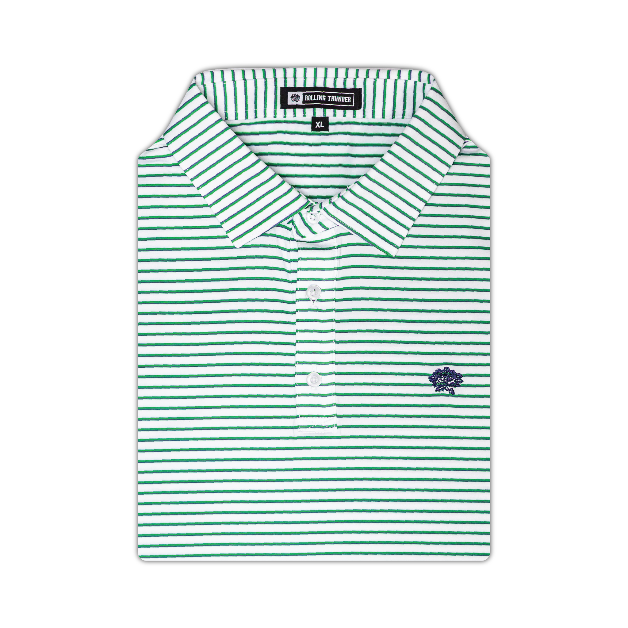 Performance Polo | Green & Blue Stripe