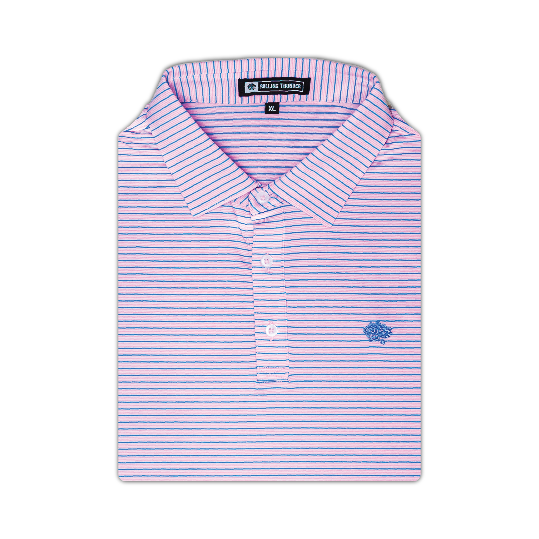 Performance Polo | Pink & Blue Stripe