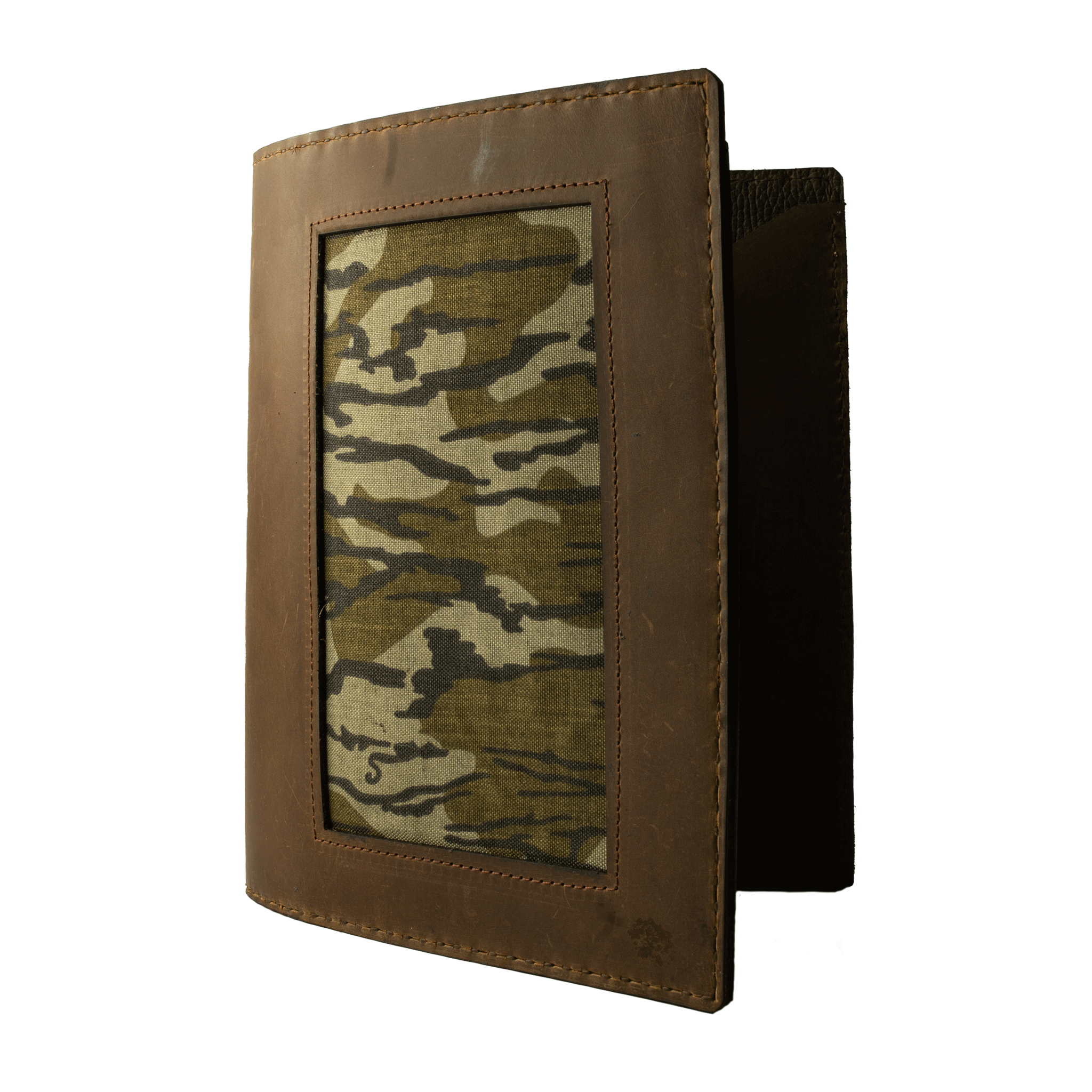 Leather Portfolio Cover with Mossy Oak Original Bottomland In-lay