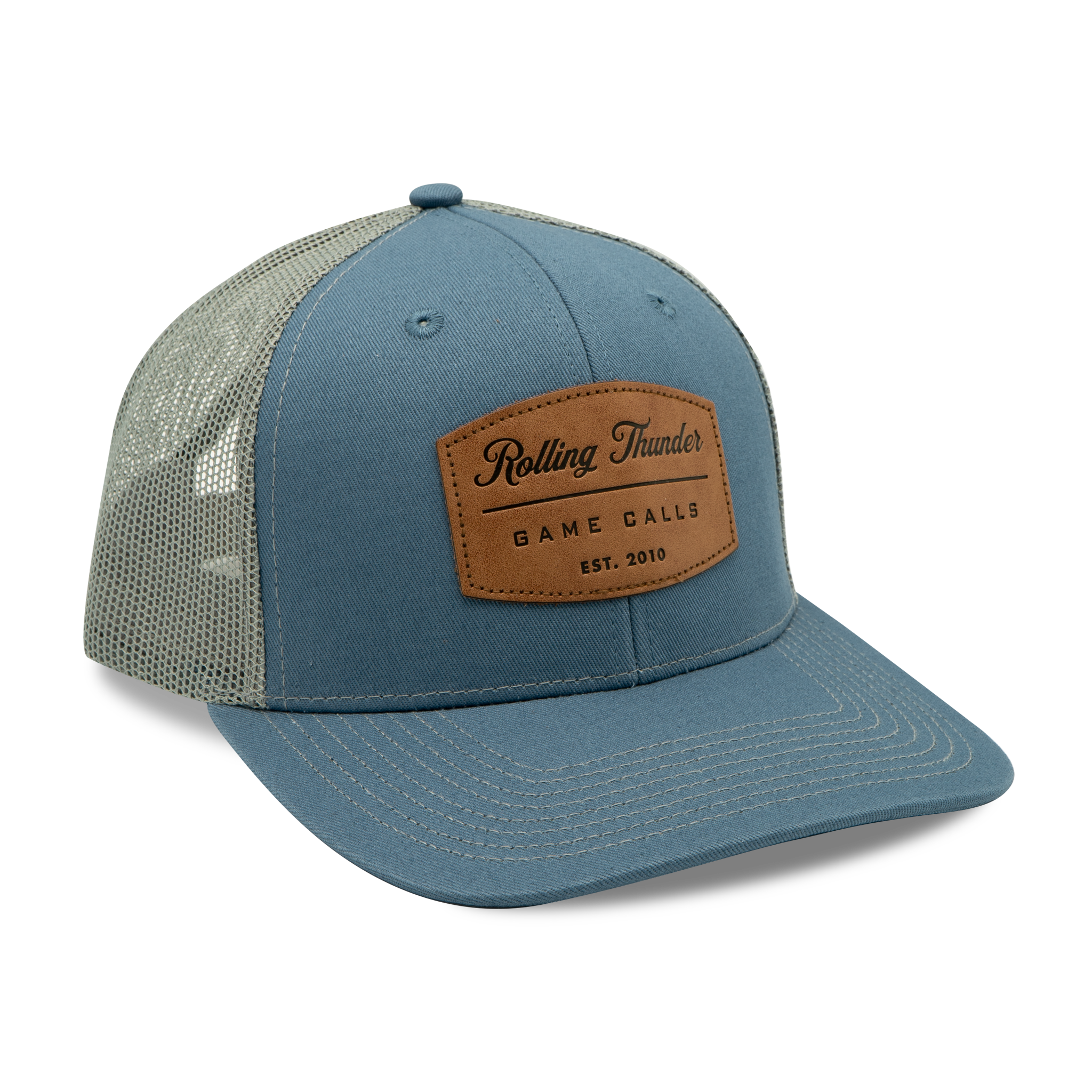 Script Leather Patch Mesh Back Hat