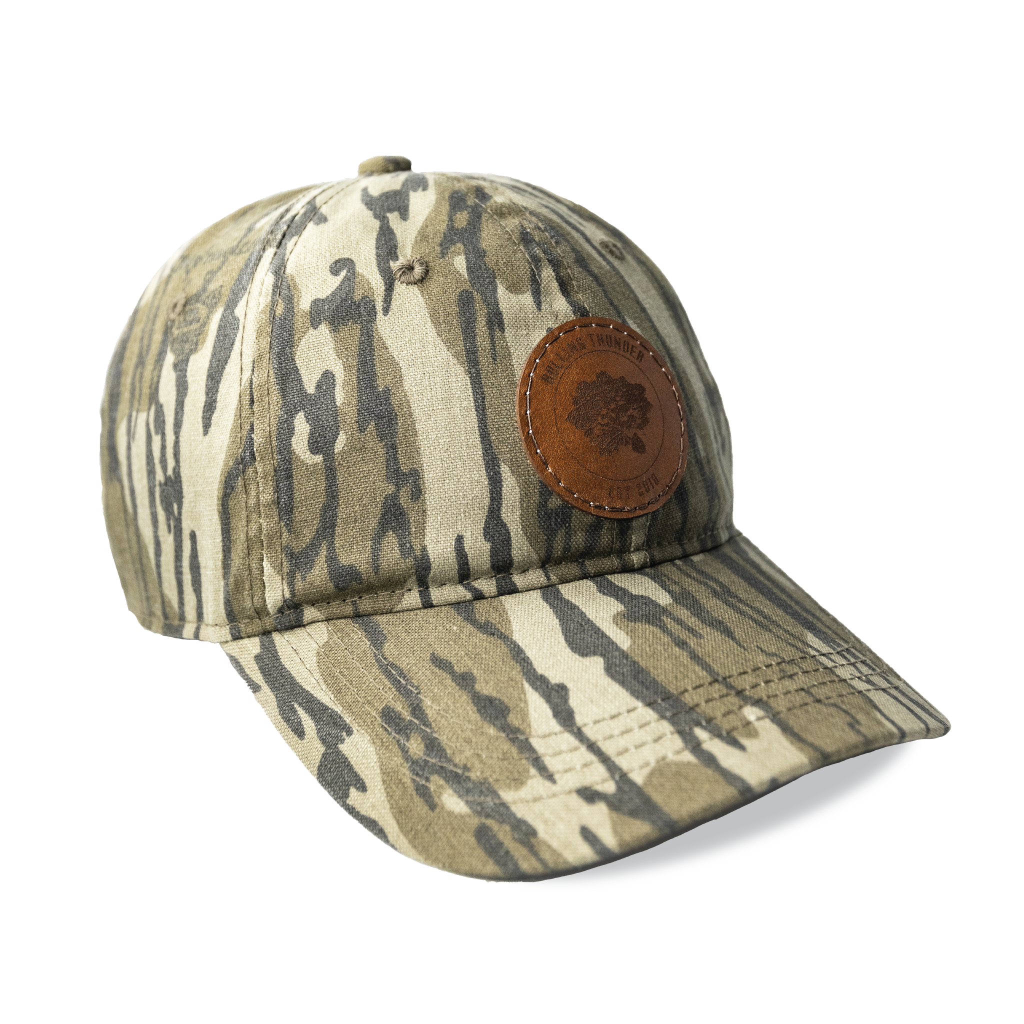 Leather Patch Unstructured Cotton Hat