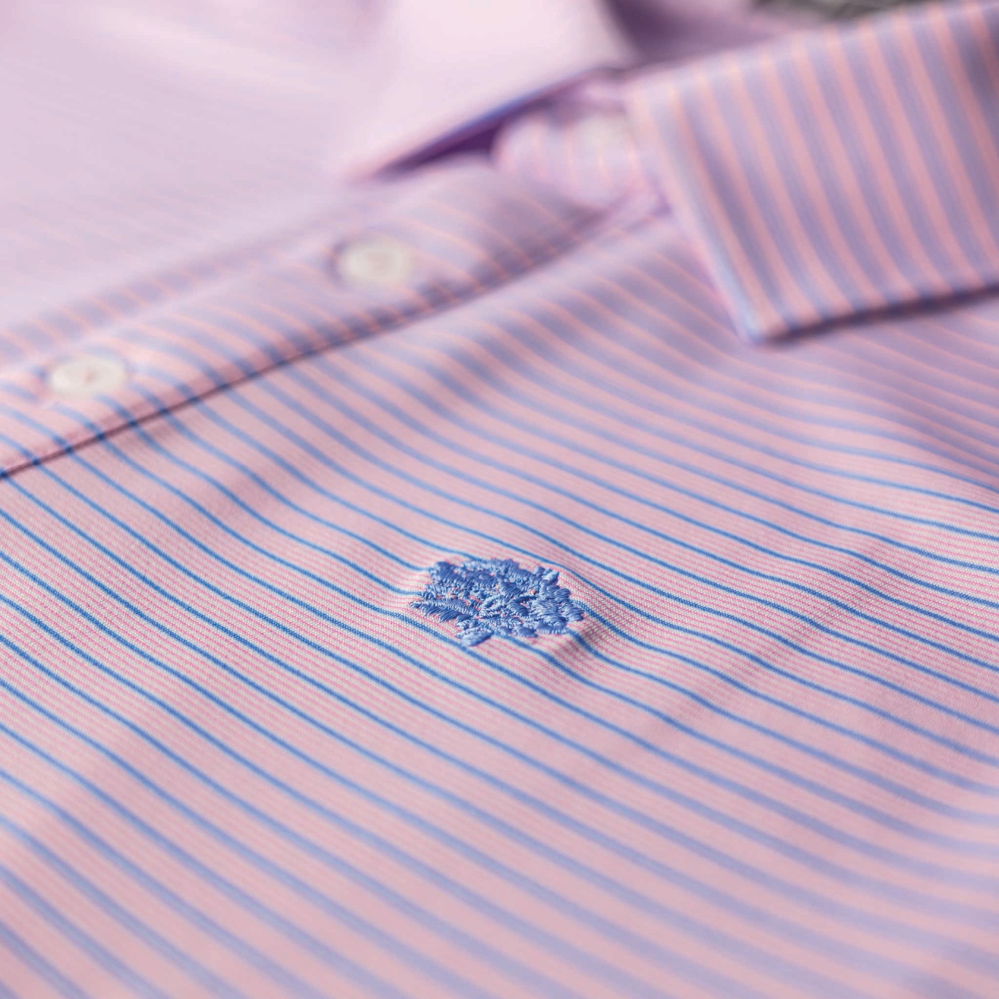 Performance Polo | Pink & Blue Stripe