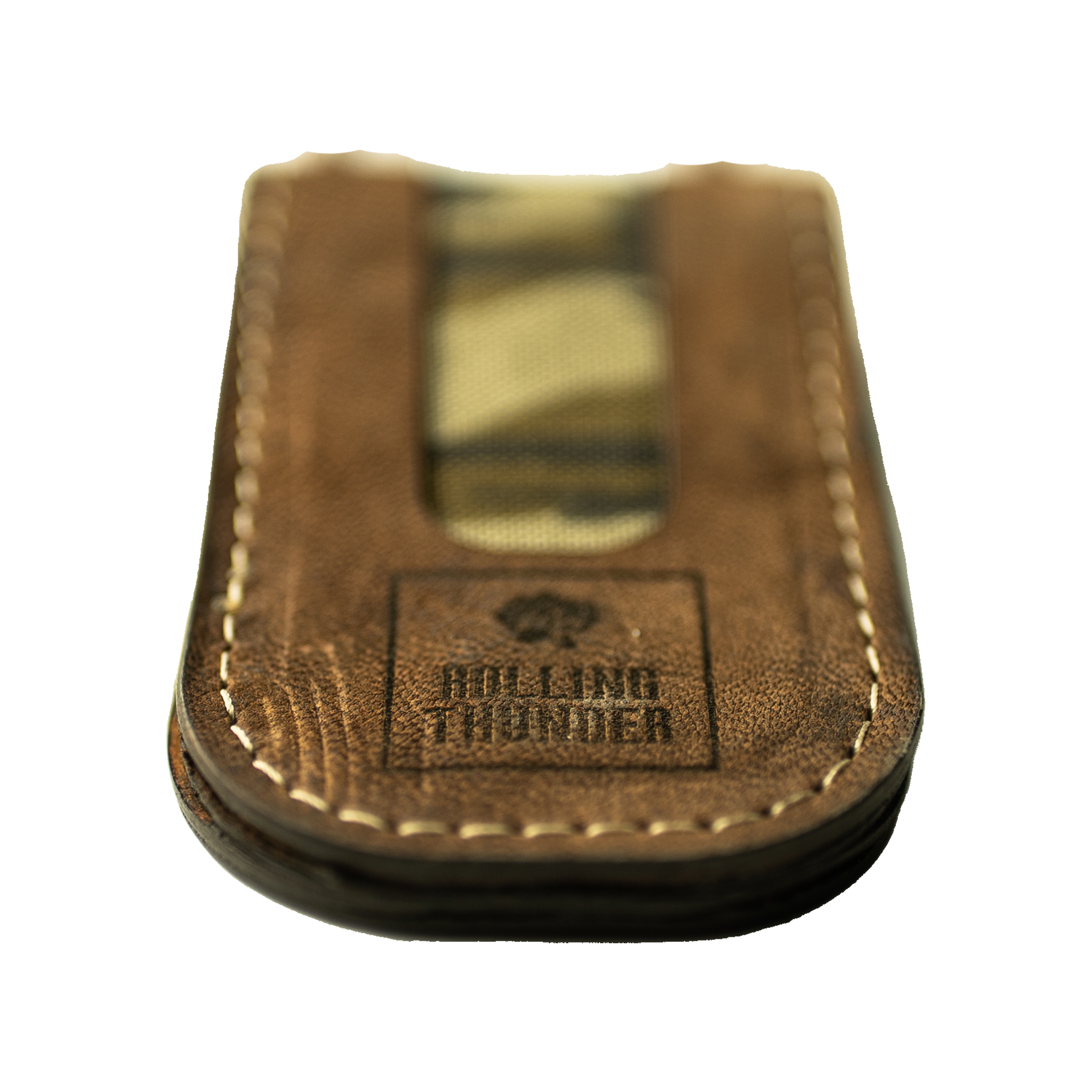 Leather Turkey Call Wallet with Mossy Oak Bottomland in-lay