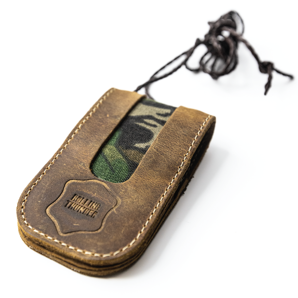 Leather Turkey Call Wallet with Mossy Oak In-lay
