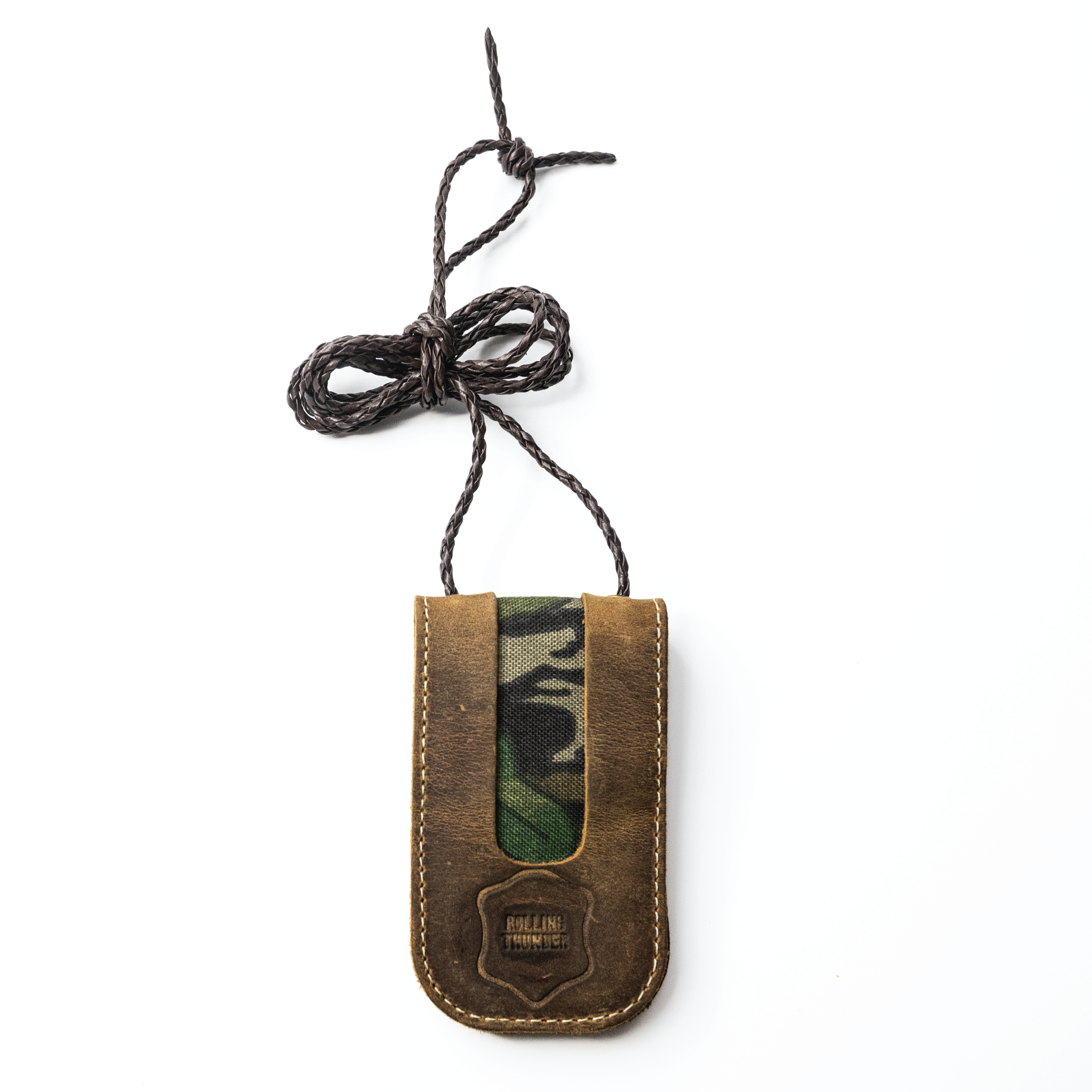 Leather Turkey Call Wallet with Mossy Oak In-lay